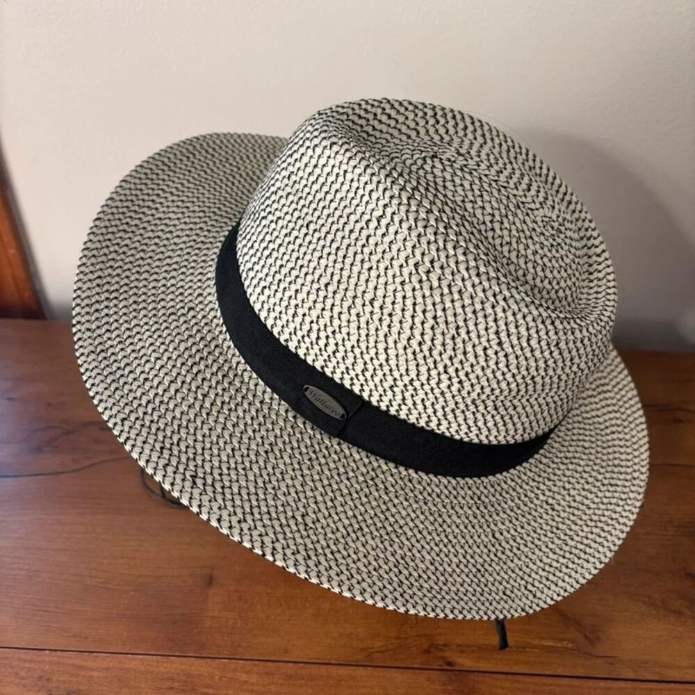 Wallaroo Hat Company Charlie Fedora Sun Hat Ivory Black